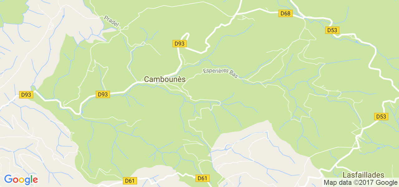 map de la ville de Cambounès
