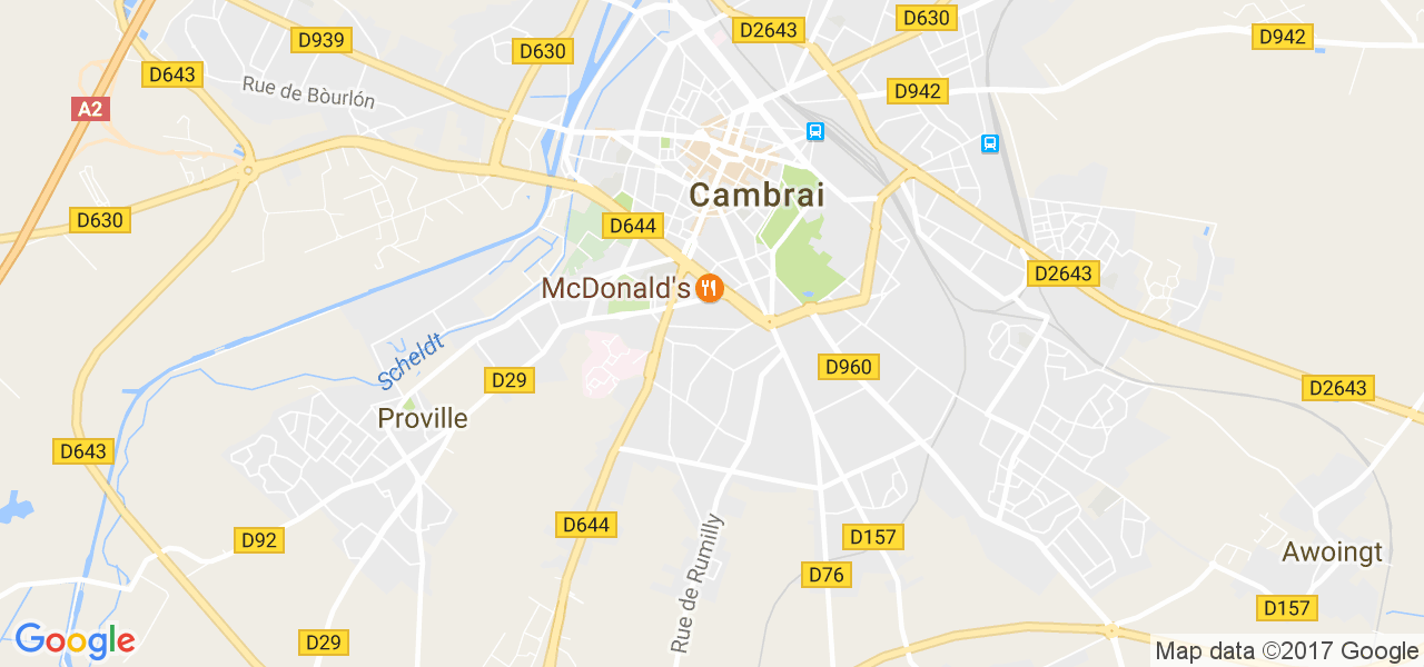 map de la ville de Cambrai