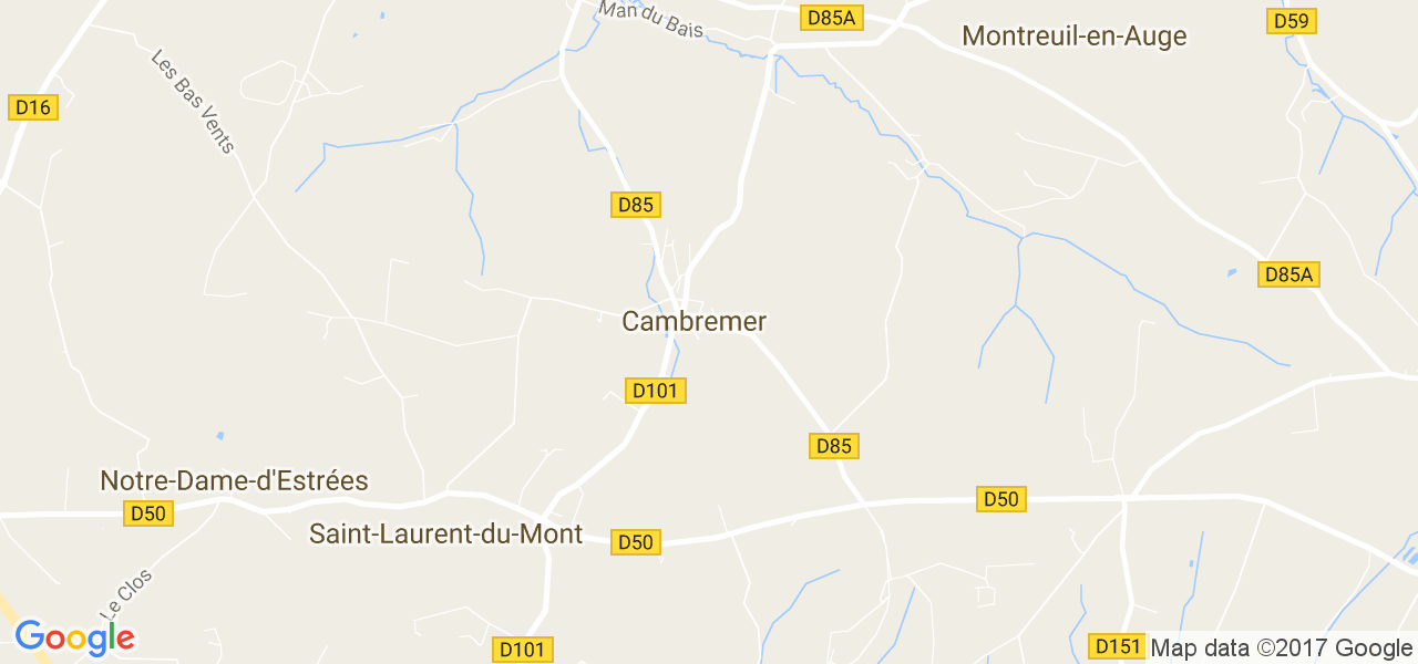 map de la ville de Cambremer