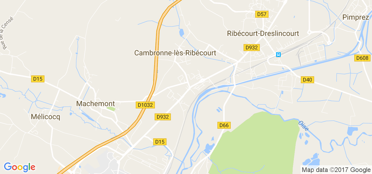 map de la ville de Cambronne-lès-Ribécourt