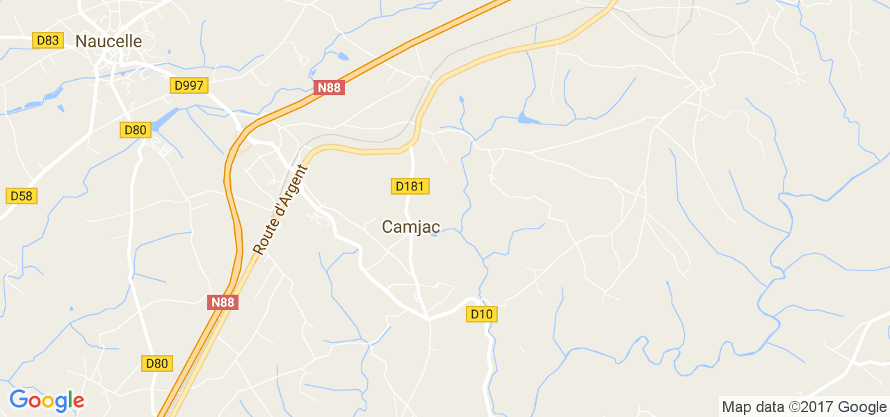 map de la ville de Camjac