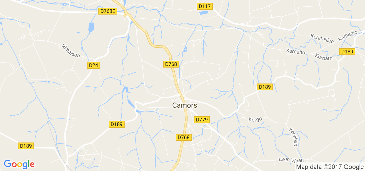 map de la ville de Camors