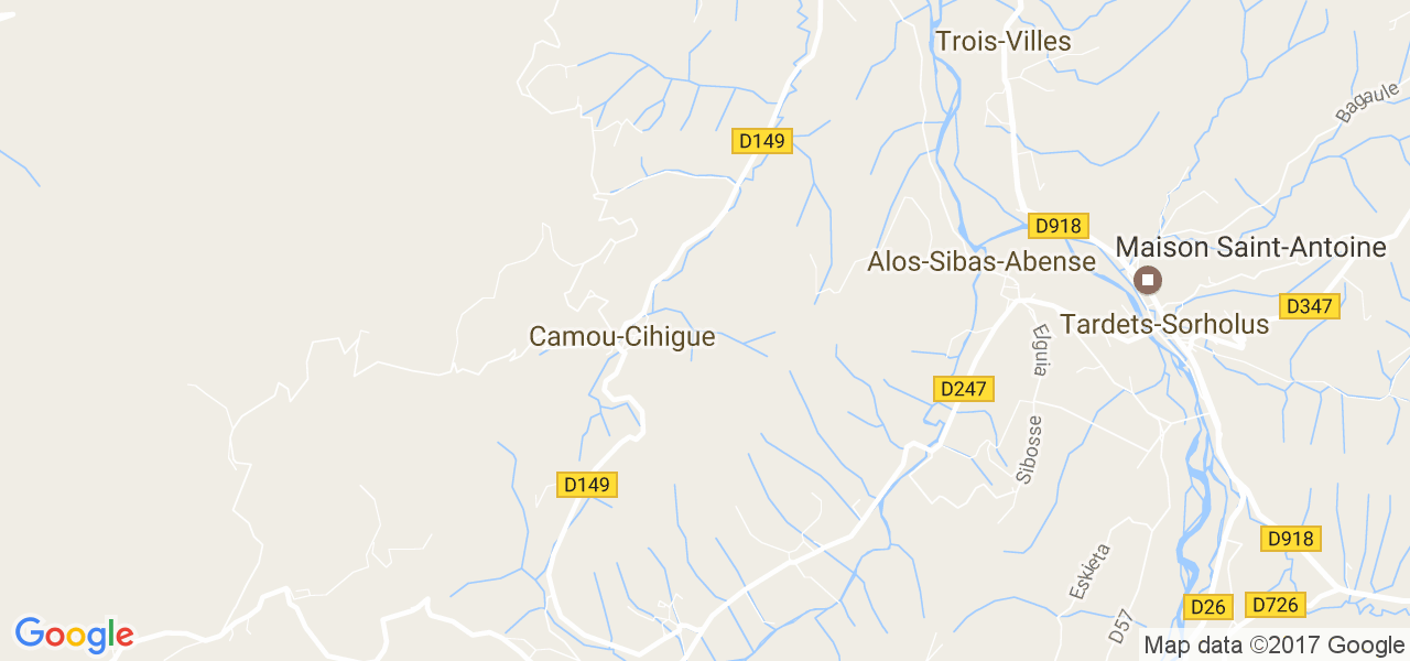 map de la ville de Camou-Cihigue