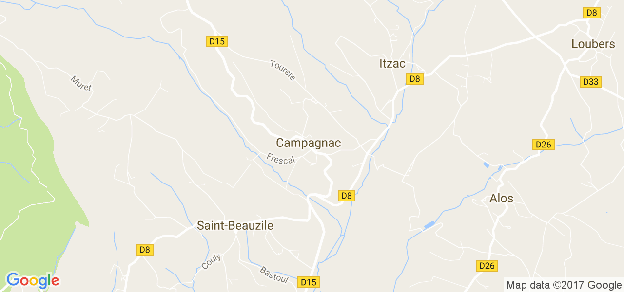 map de la ville de Campagnac