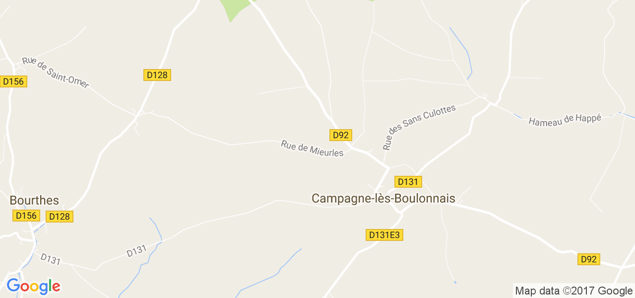 map de la ville de Campagne-lès-Boulonnais