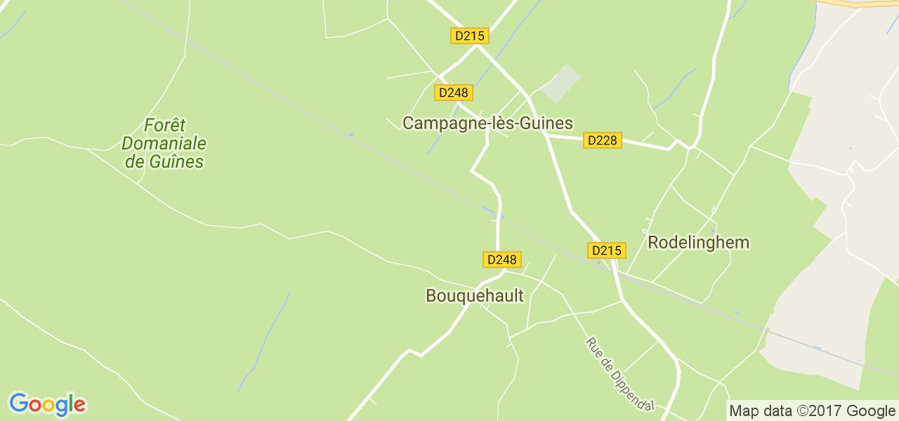 map de la ville de Campagne-lès-Guines