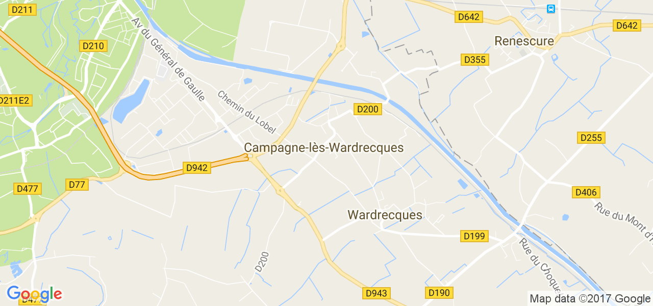 map de la ville de Campagne-lès-Wardrecques