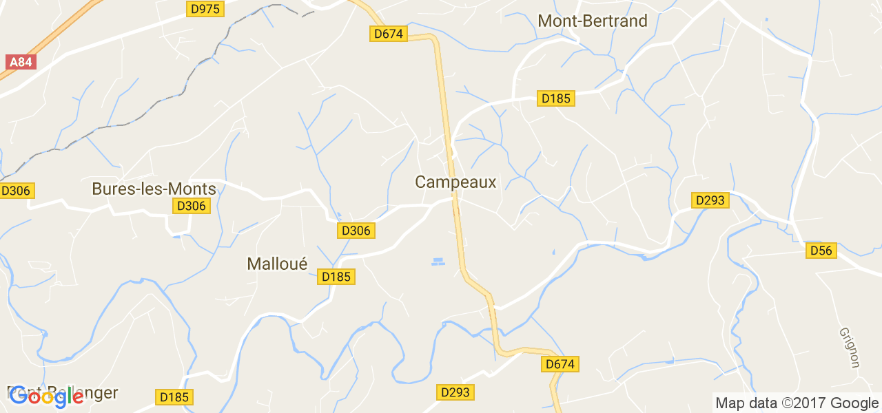 map de la ville de Campeaux