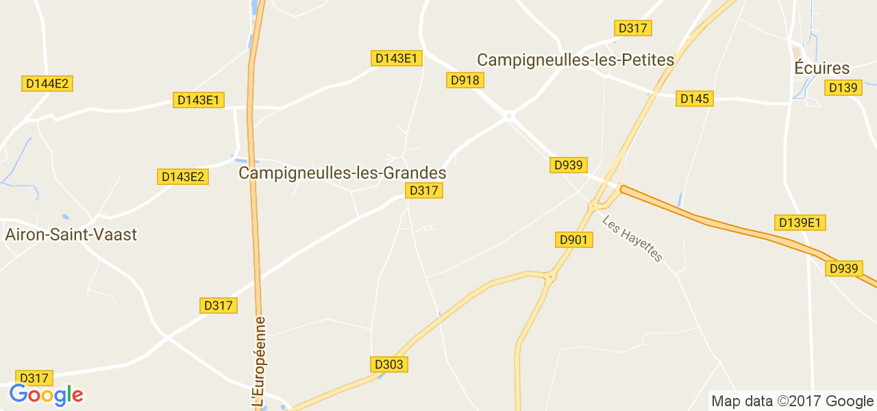 map de la ville de Campigneulles-les-Grandes