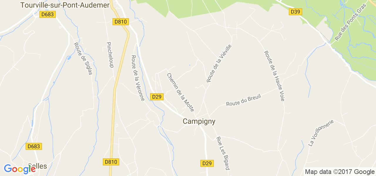 map de la ville de Campigny