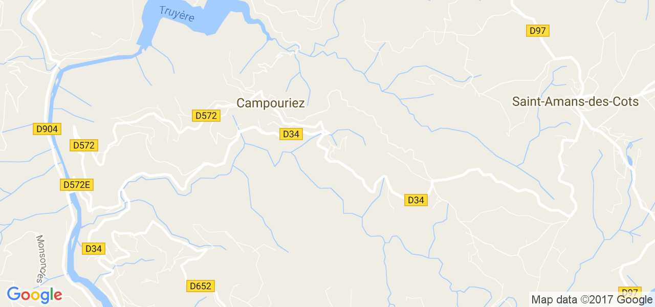 map de la ville de Campouriez