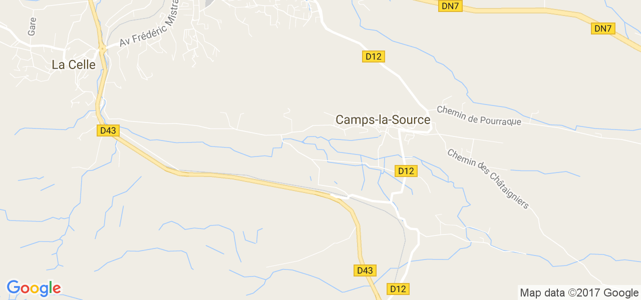 map de la ville de Camps-la-Source