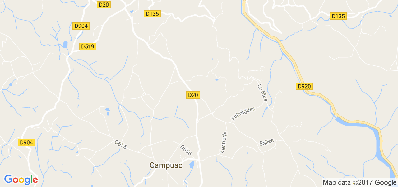 map de la ville de Campuac