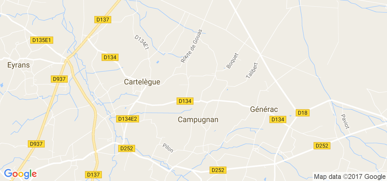 map de la ville de Campugnan