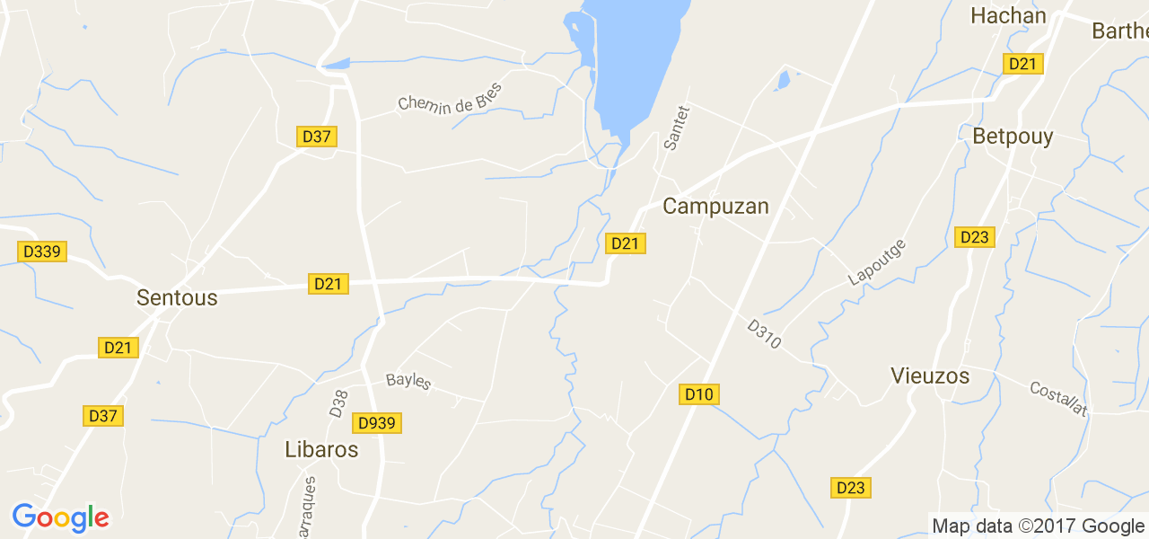 map de la ville de Campuzan