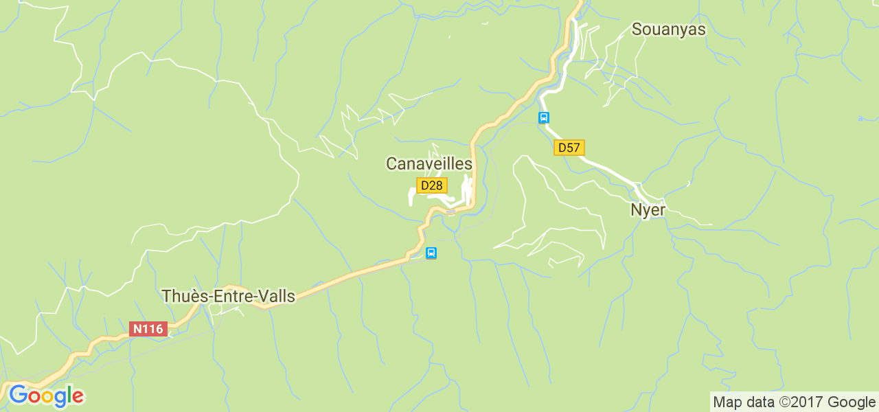 map de la ville de Canaveilles