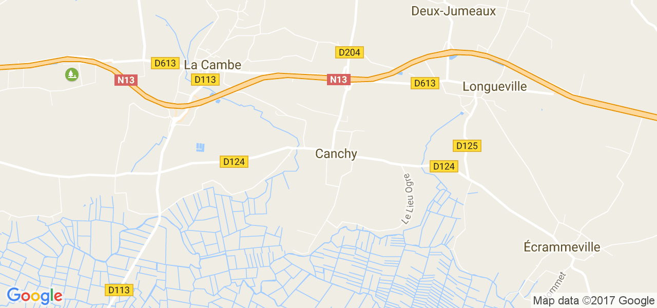 map de la ville de Canchy