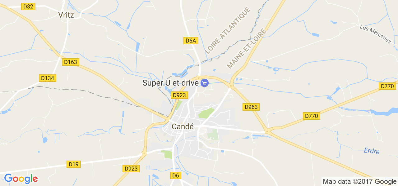 map de la ville de Candé