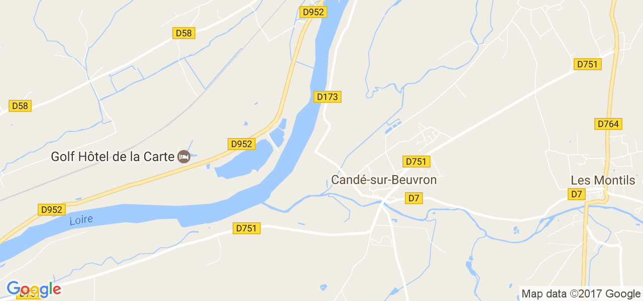 map de la ville de Candé-sur-Beuvron