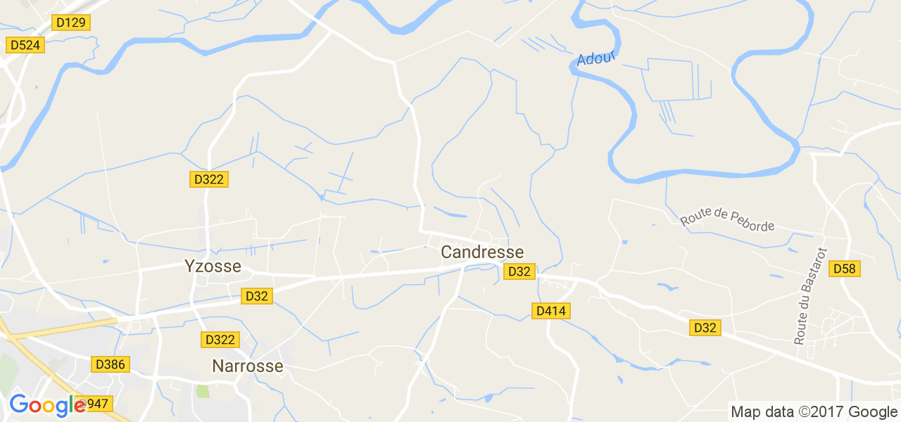 map de la ville de Candresse