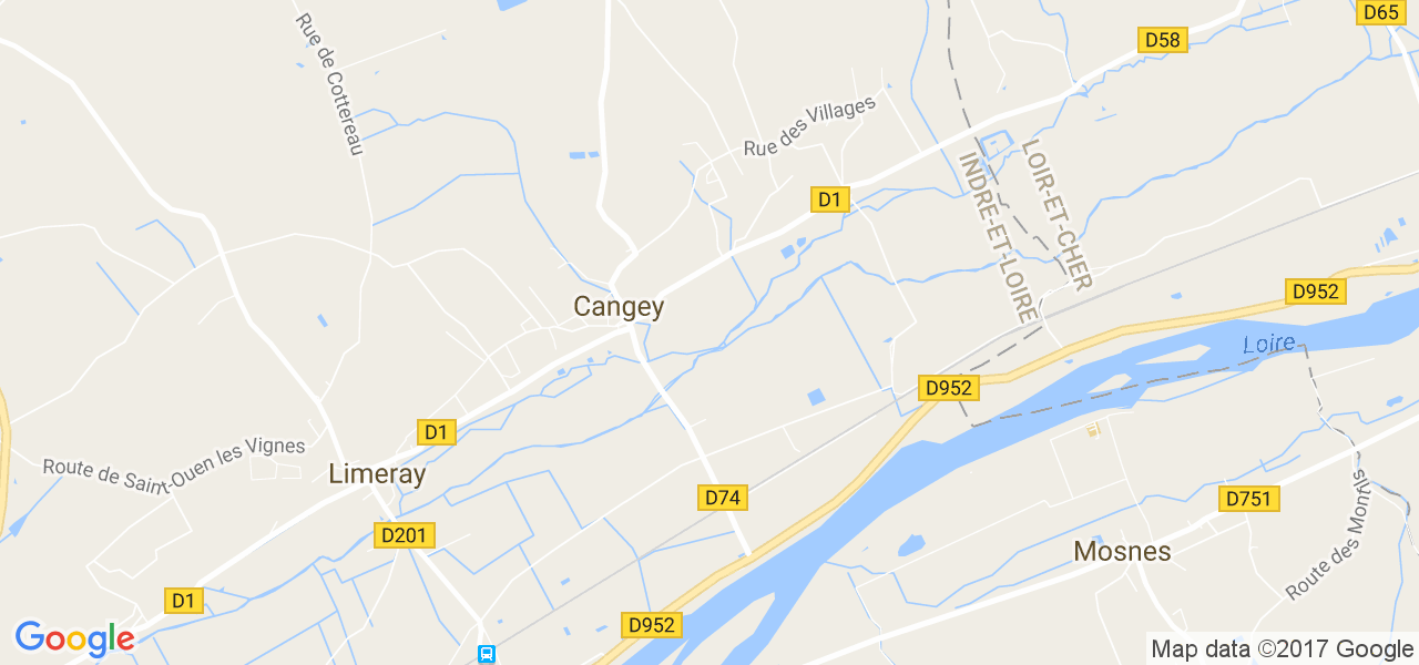 map de la ville de Cangey