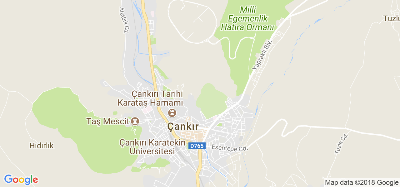 map of the city of Cankiri