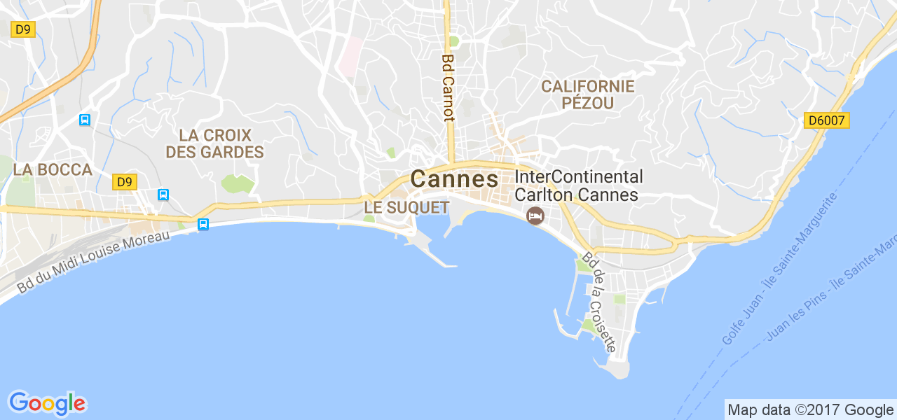 map de la ville de Cannes