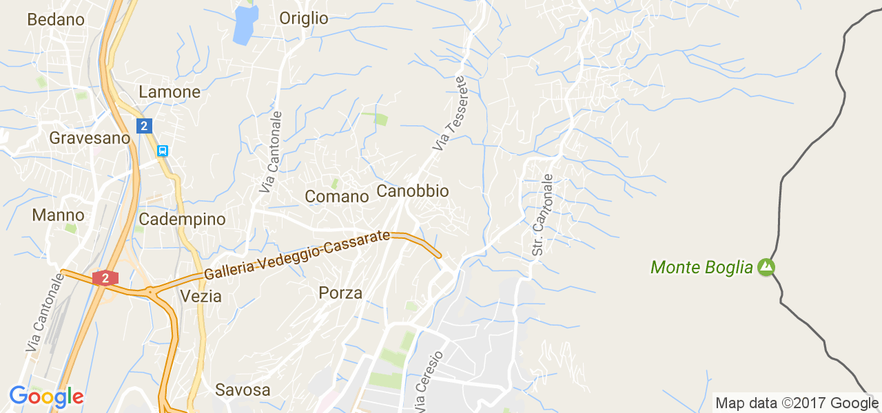 map de la ville de Canobbio