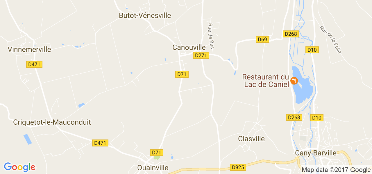 map de la ville de Canouville