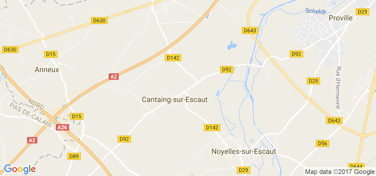 map de la ville de Cantaing-sur-Escaut