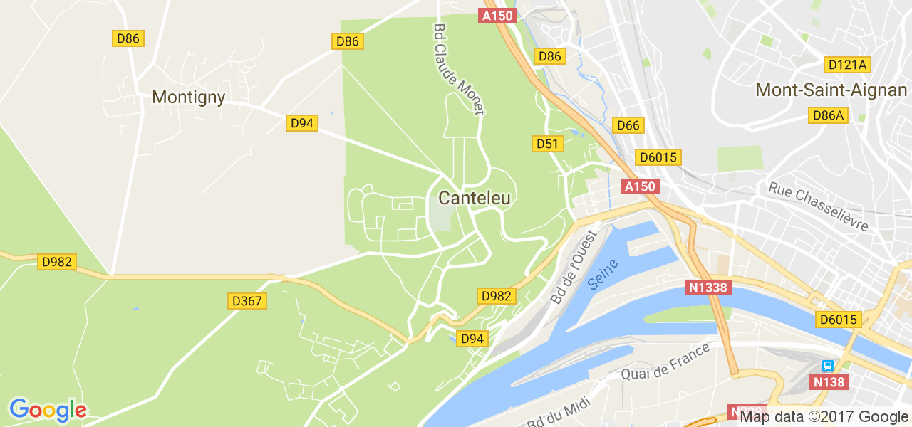 map de la ville de Canteleu