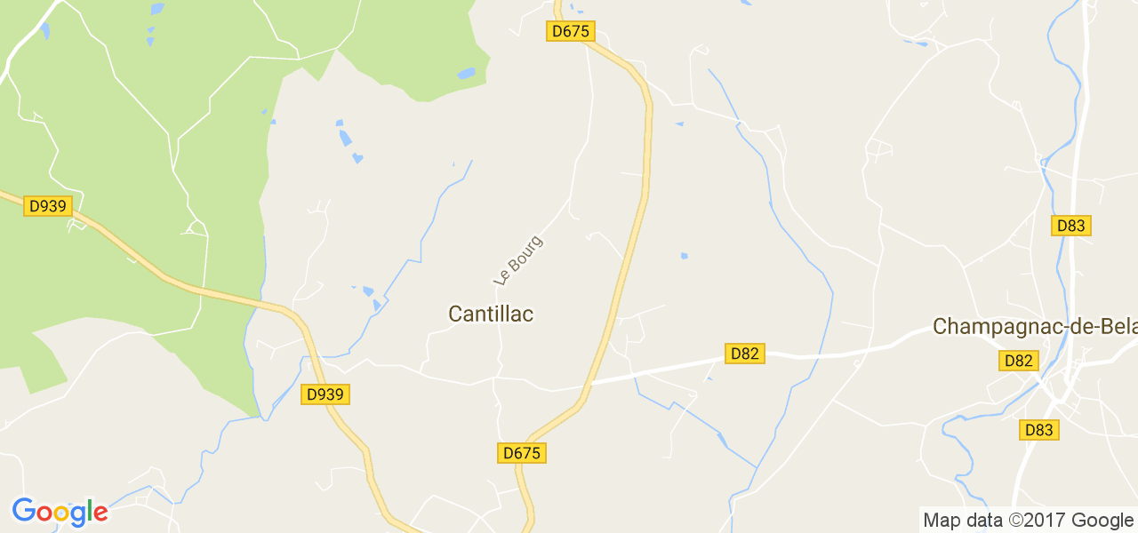 map de la ville de Cantillac