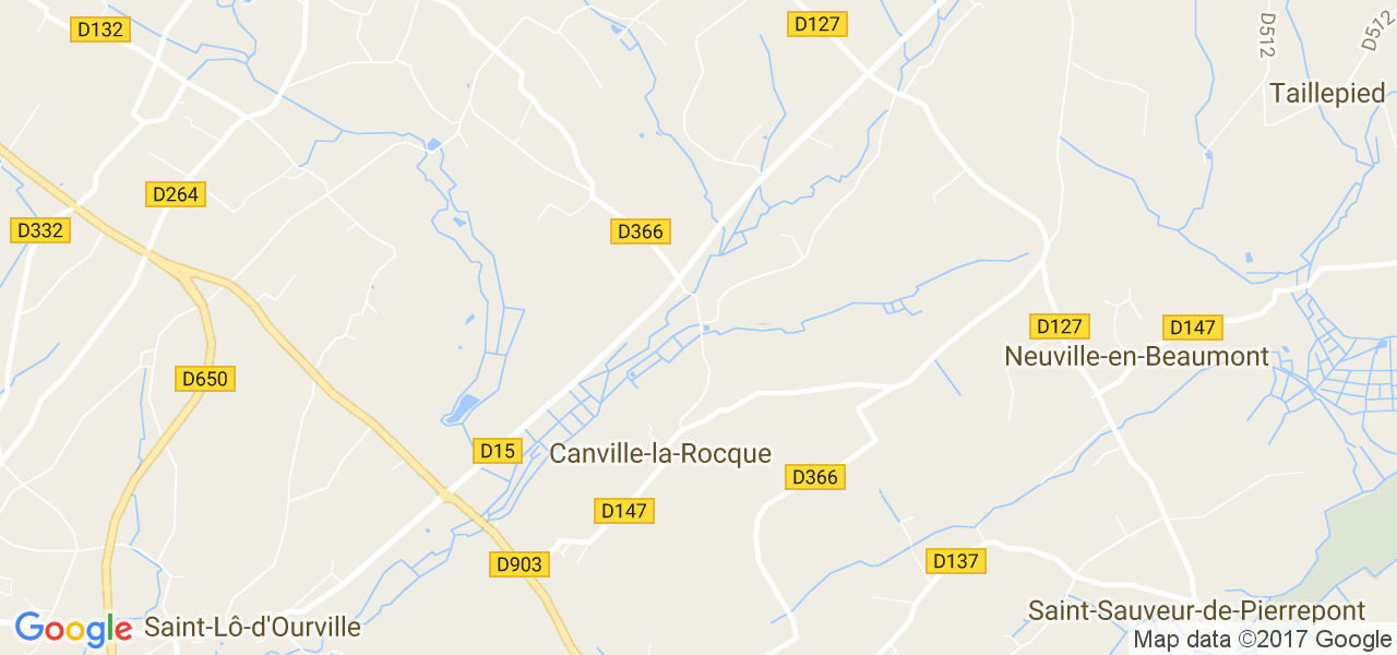 map de la ville de Canville-la-Rocque