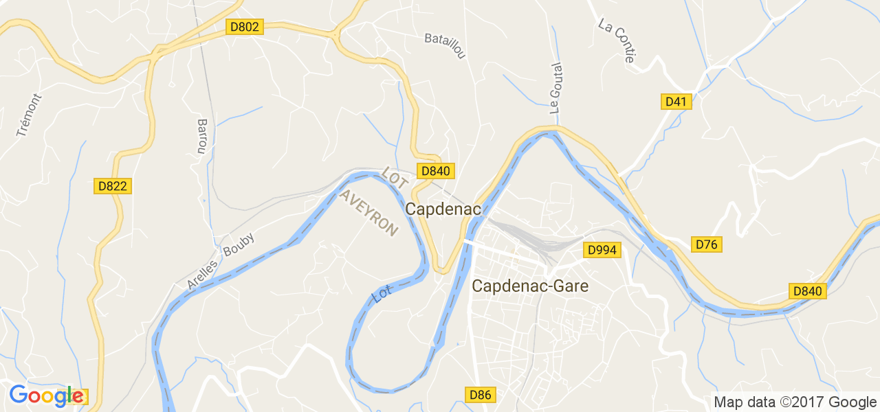 map de la ville de Capdenac