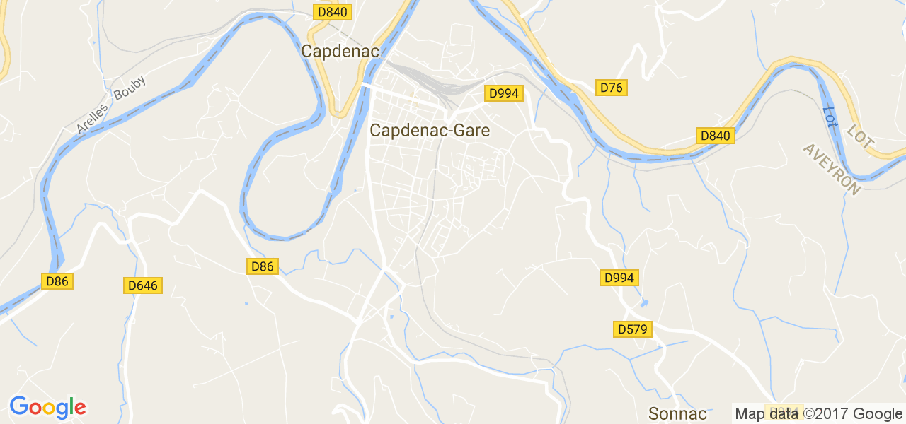 map de la ville de Capdenac-Gare