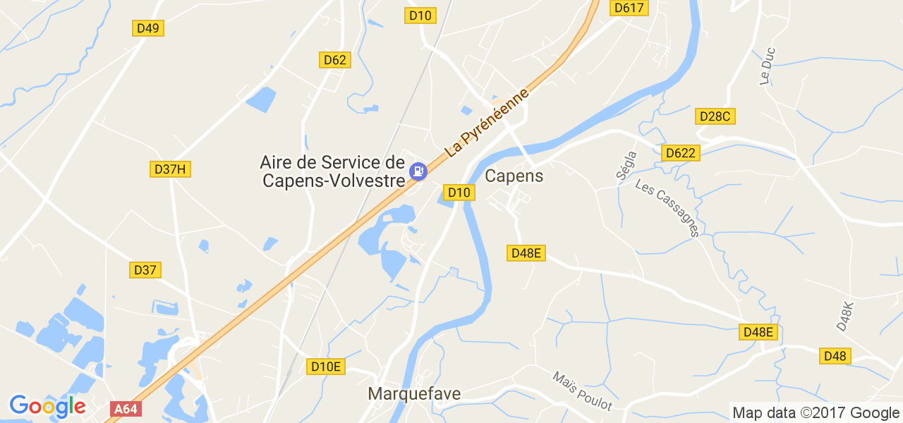 map de la ville de Capens