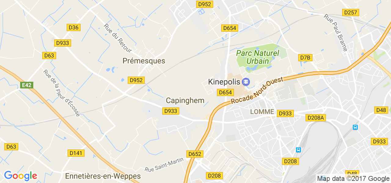 map de la ville de Capinghem