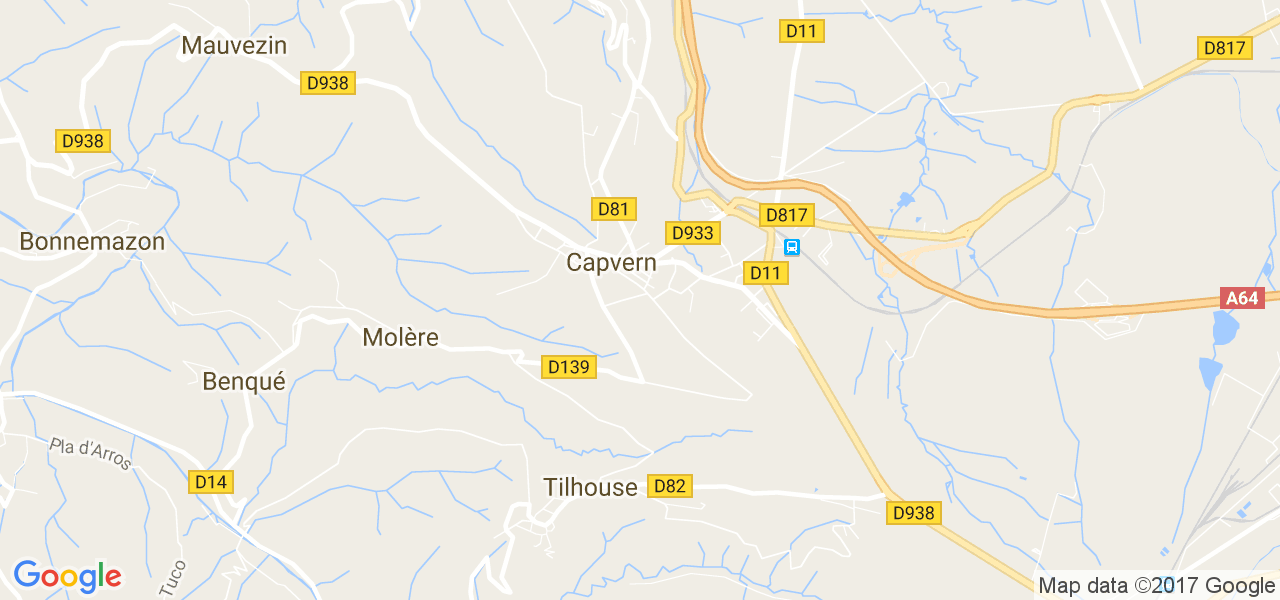 map de la ville de Capvern