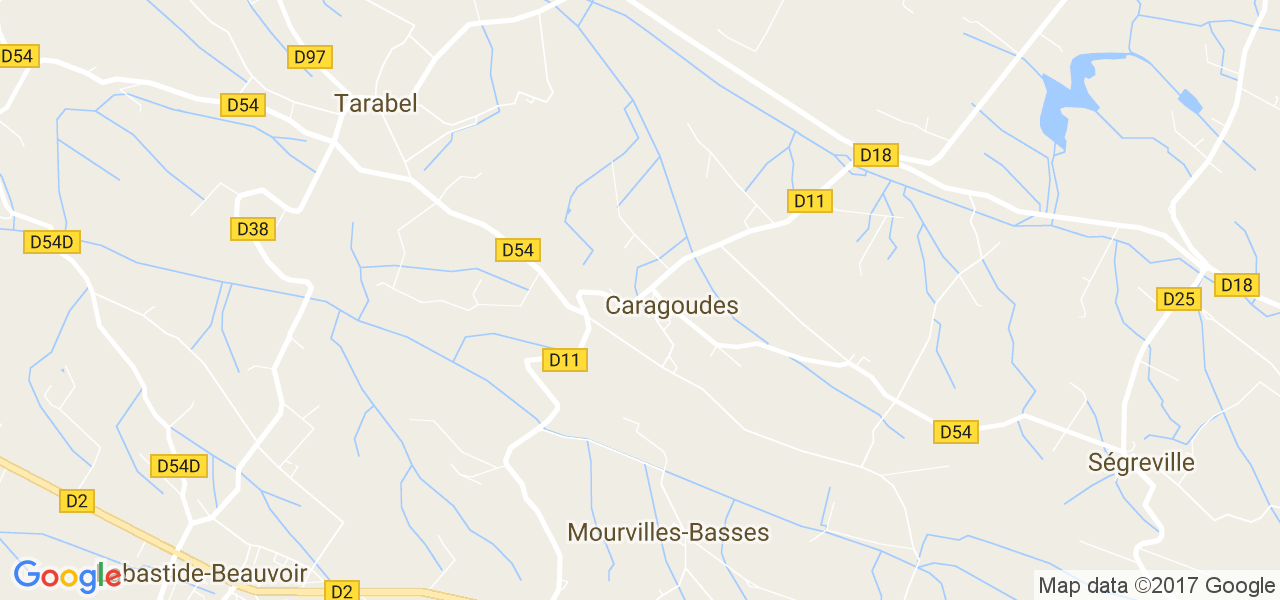 map de la ville de Caragoudes