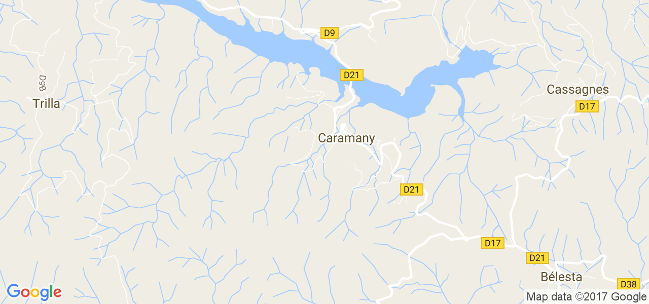 map de la ville de Caramany