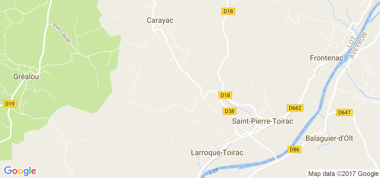 map de la ville de Carayac