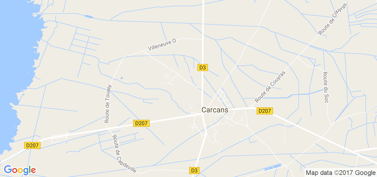 map de la ville de Carcans