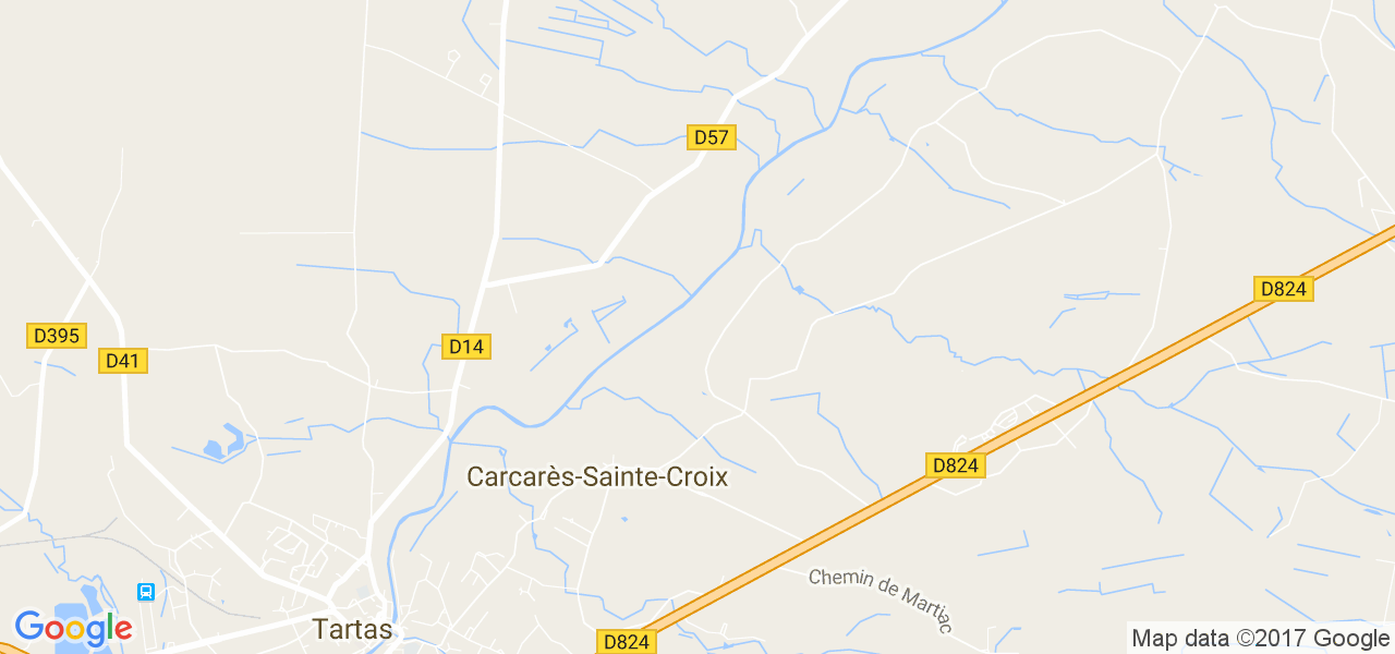 map de la ville de Carcarès-Sainte-Croix