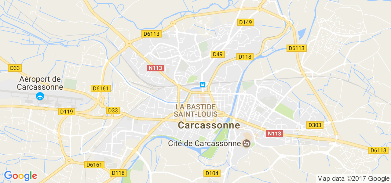 map de la ville de Carcassonne