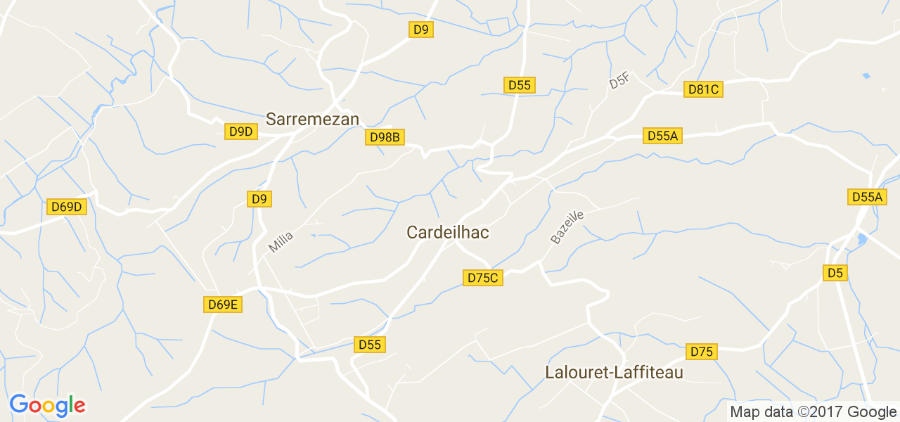 map de la ville de Cardeilhac