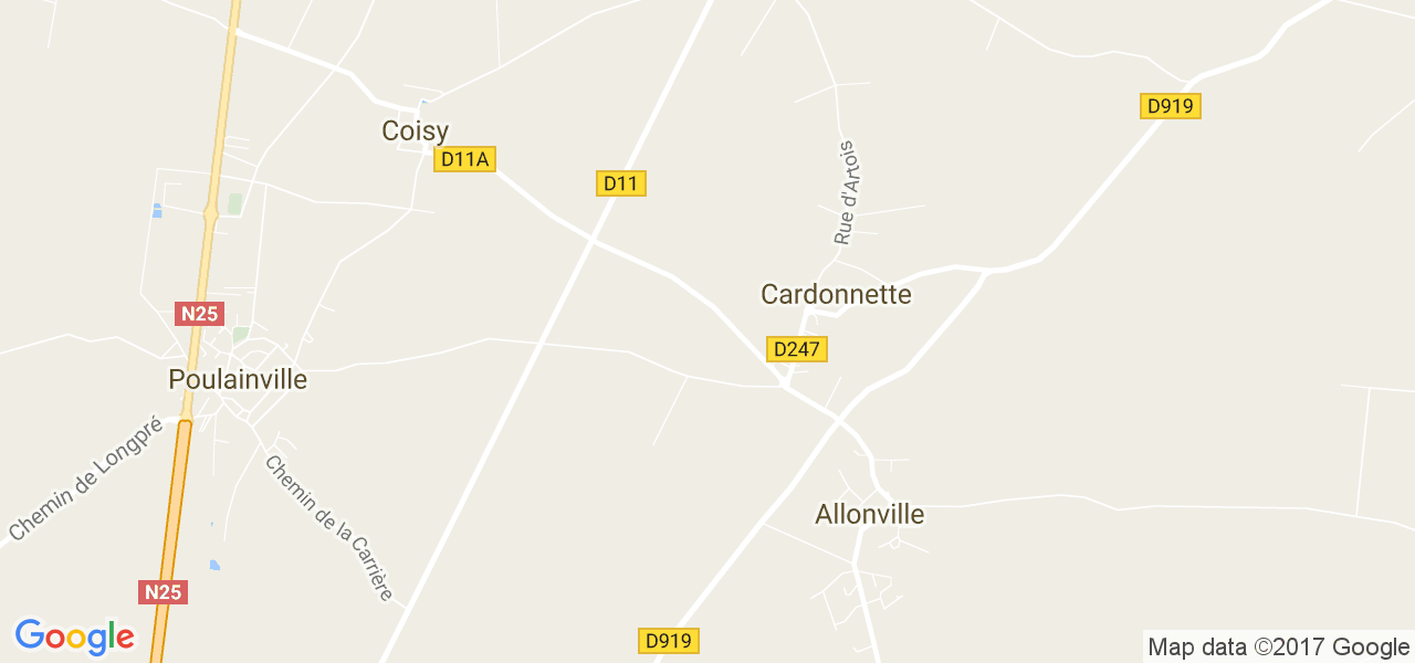 map de la ville de Cardonnette