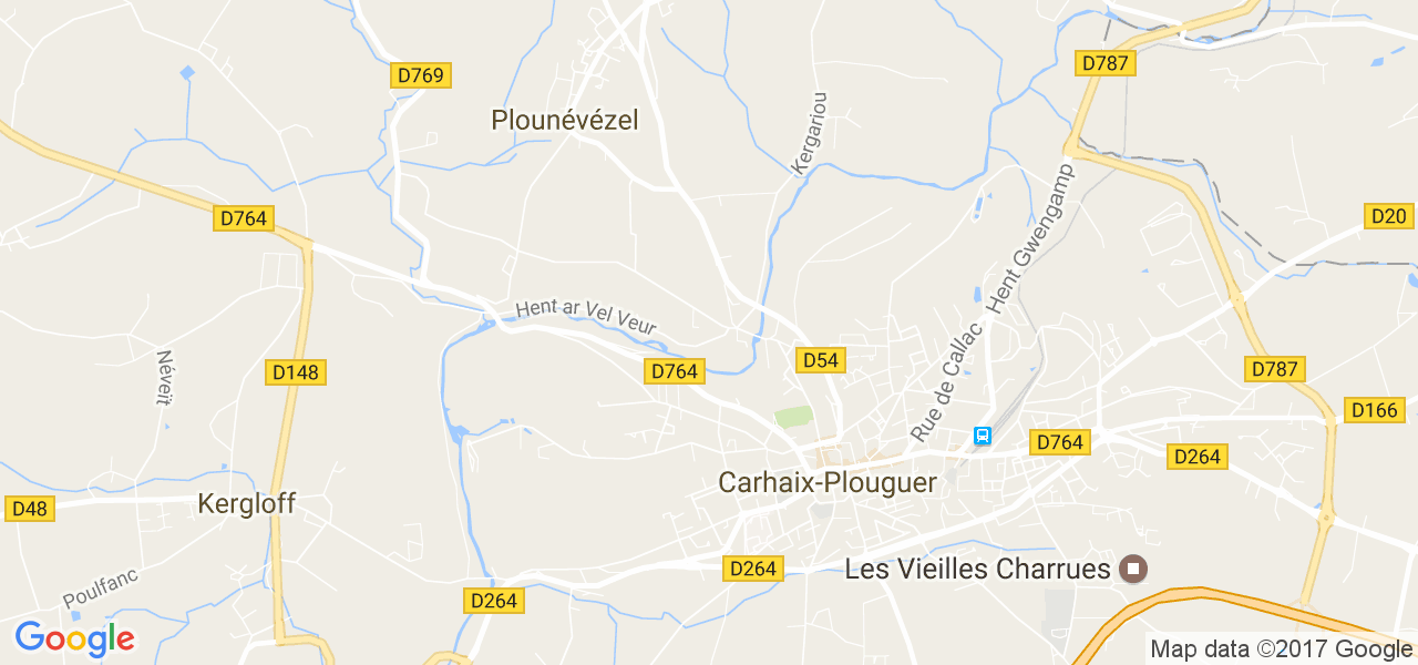 map de la ville de Carhaix-Plouguer