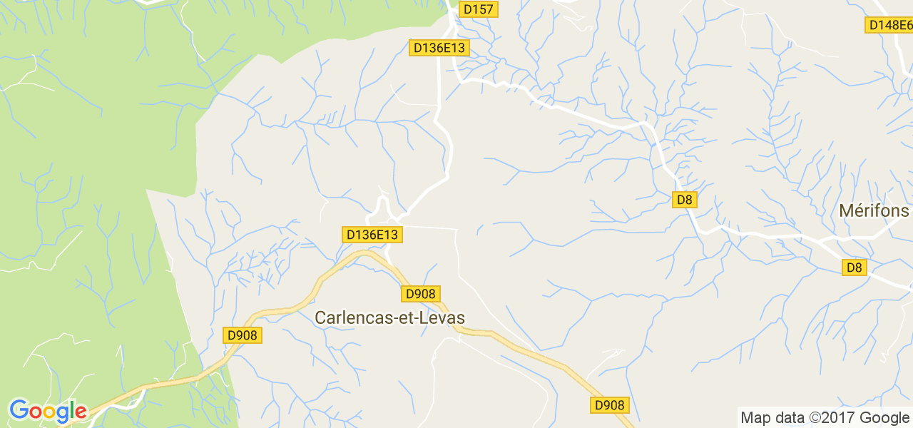 map de la ville de Carlencas-et-Levas