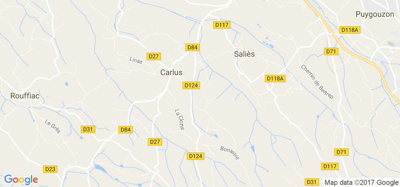 map de la ville de Carlus