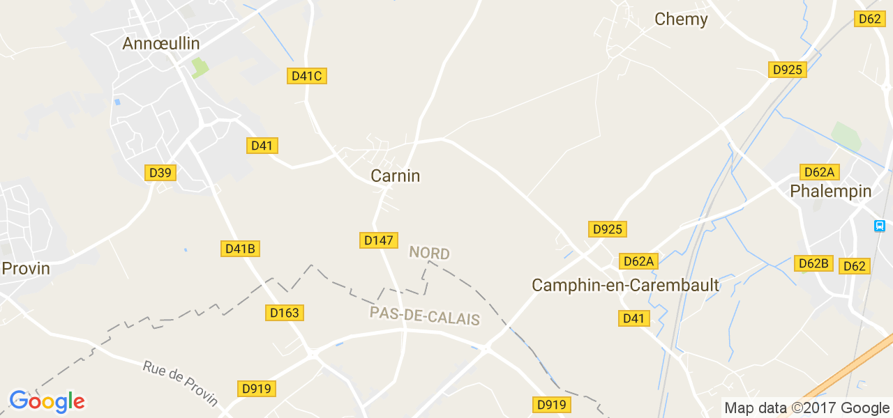 map de la ville de Carnin